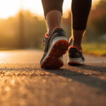 Image of sneakers during a sunrise