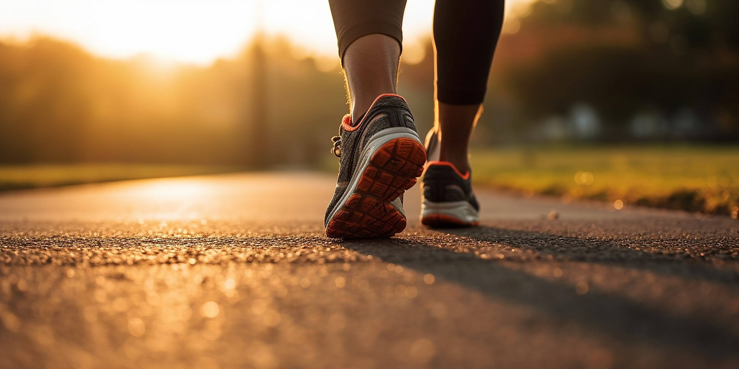 Image of sneakers during a sunrise